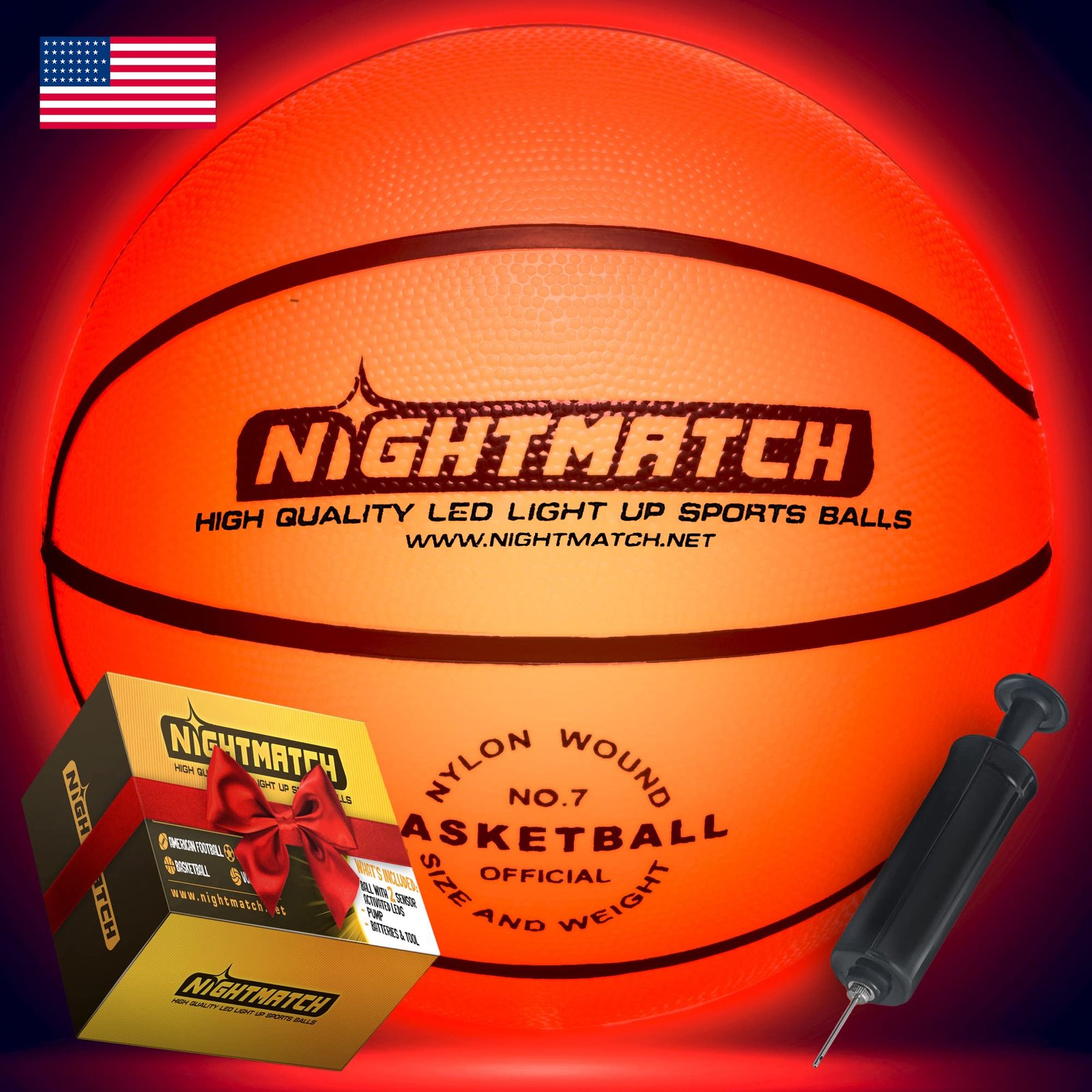 NIGHTMATCH Waterproof LED Light Up Basketball