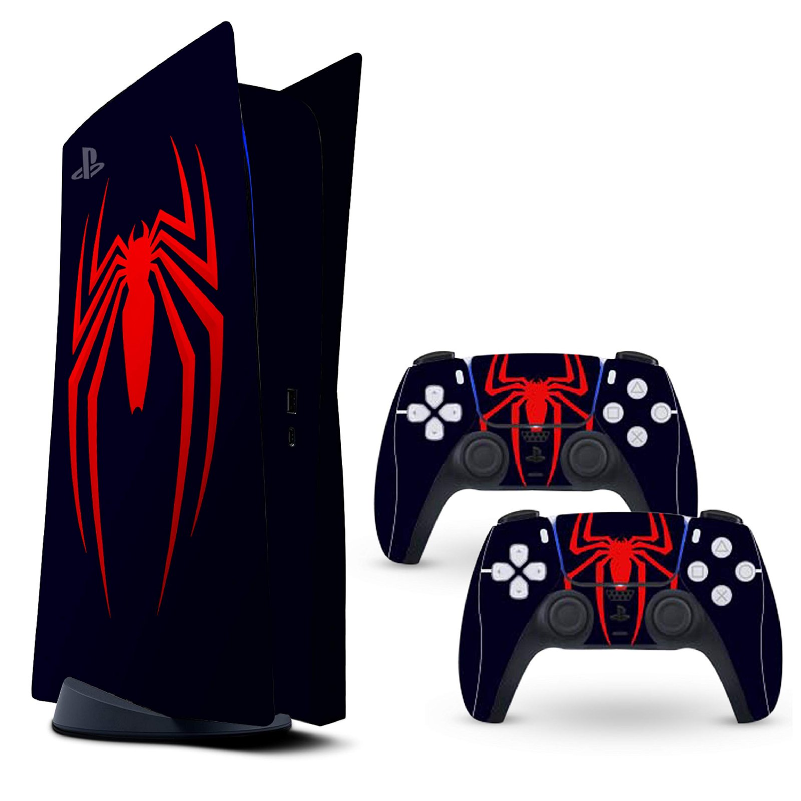 Bacxigo PS5 Skin Navy/Red Spider Protective Wrap Cover Vinyl Sticker Decals